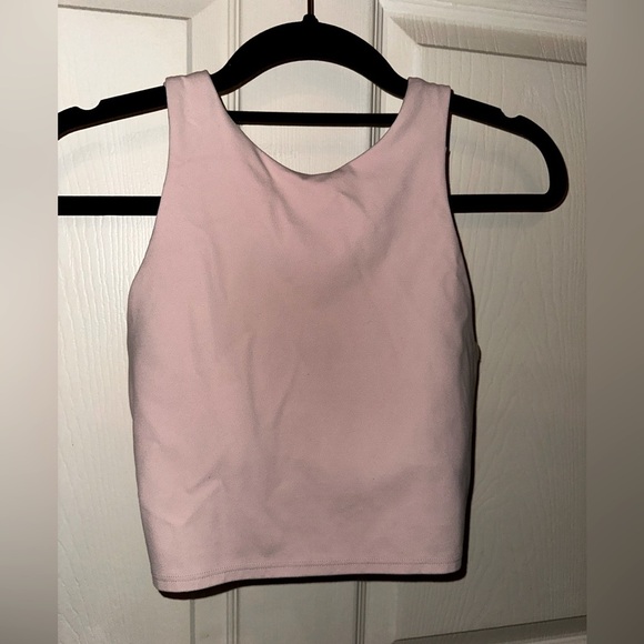Athleta Pink high neck Crop top Sports Bra XS athletic gym athleisure - Picture 1 of 6